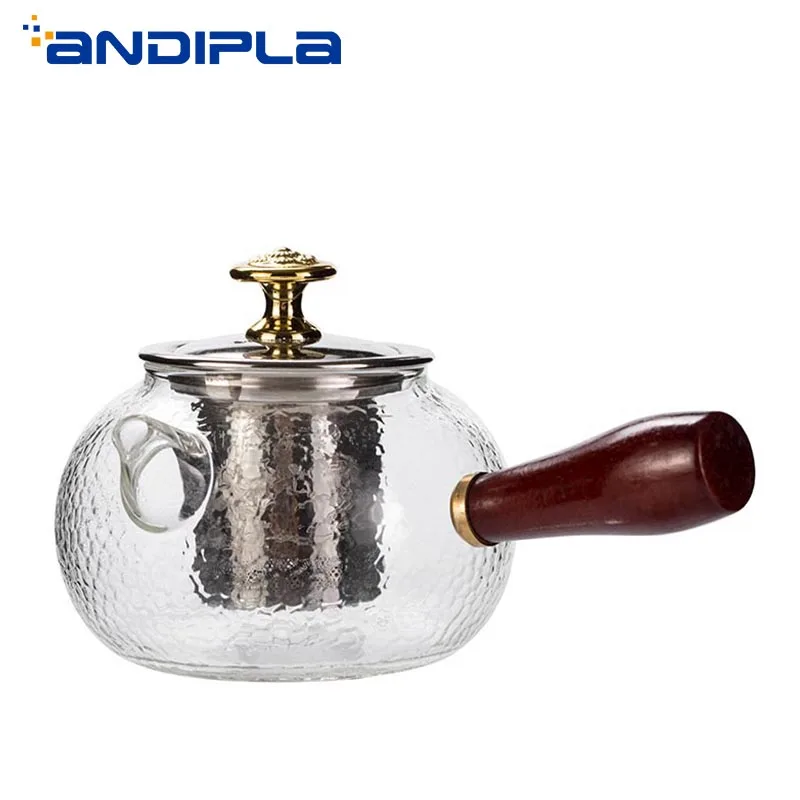 Чайник стеклянный в японском стиле с узором молотка 320 мл | Дом и сад