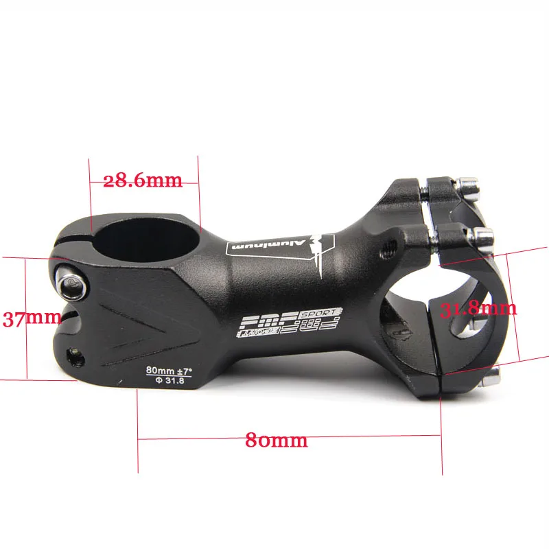 31.8X80mm FMF Bicycle Stem Aluminium Alloy 38/60/80/90 mm*31.8 mm,25.4 mm Cycling Handlebar Stem Mountain Road MTB Bike Stem High Quality - Цвет: 31.8X80mm