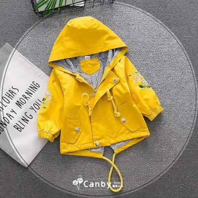 yellow Для малышей, для мальчиков, bibicola куртка модная футболка из хлопка сезона весна-осень с капюшоном Тренч цветок stylechildren верхняя одежда пальто для девочек - Цвет: yellow