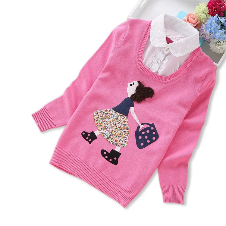 2018 новая весенняя детская одежда хлопковые свитера для девочек 6 14 лет Детские