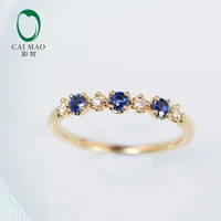 classic 0 08ct pave h si natural diamond 0 23ct sapphires engagement wedding band caimao jewelry