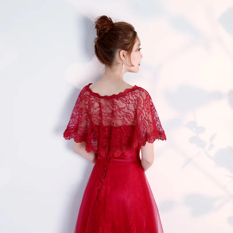 Summer Lace Bridal Wraps White Women's Shawl Shrug Red Evening Wedding Cape Bolero Cover Up Shoulder and Arms For Woman and Girl