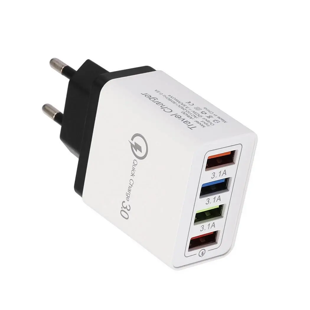 4 порта USB Порты и разъёмы красочные Зарядное устройство 3A 5V путешествия зарядное