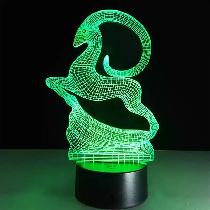 3D Олень Лось акриловая Иллюзия ночсветильник животное олень лосяй визуальная