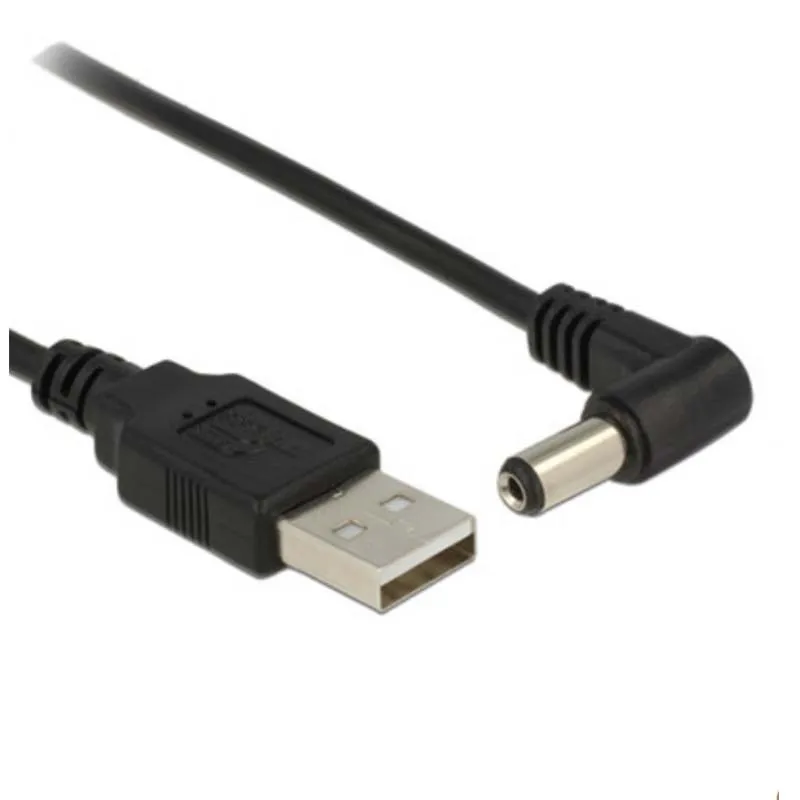 Угол 90 ° портативных ПК USB мужчина до 5V DC 5,5 мм x 2,1 мм Цилиндрический разъем Мощность кабель