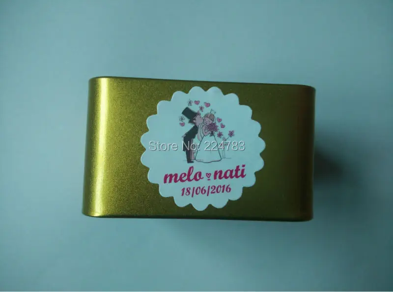 100 шт Свадебные самоклеящиеся бумажные наклейки конфетная коробка Свадебная