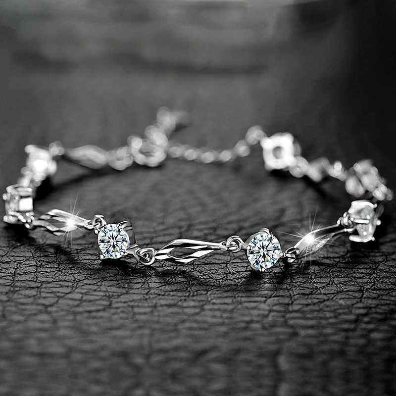 Женский браслет из серебра 925 пробы с аметистом | Украшения и аксессуары