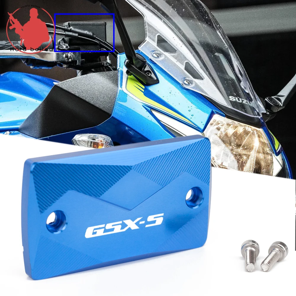 С GSX-S750 логотипом CNC Мотоцикл аксессуары Передняя Тормозная жидкость резервуар Крышка защита для SUZUKI GSXS 750