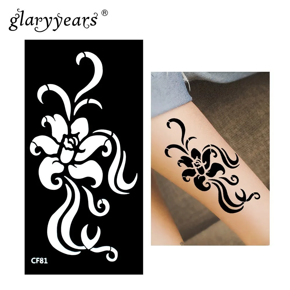 Грандиозный трафарет для хны цветочный узор рисование пастой женский маленький