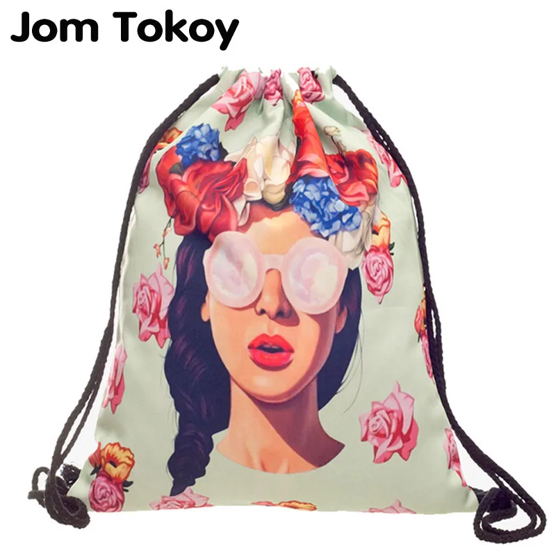 Новый Модный женский рюкзак на шнурке с объемным принтом для путешествий женская