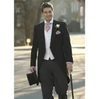Новый дизайн мужские свадебные костюмы для выпускного (куртка + штаны + жилет), приталенный мужской костюм комплект жениха Best человек красивый фрак для жениха