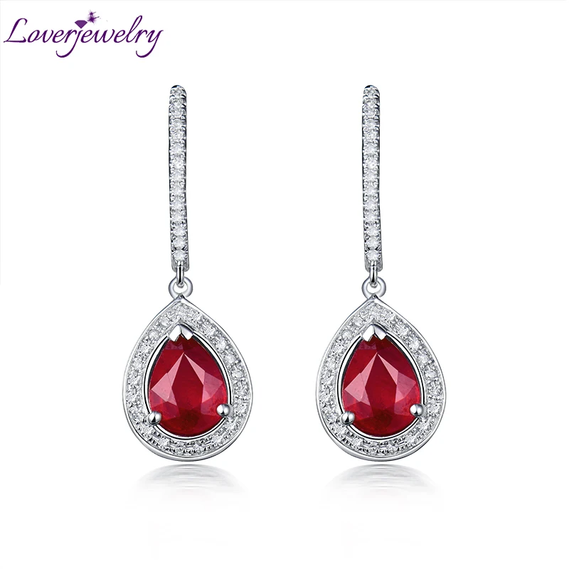 LOVERJEWELRY ювелирные изделия из рубинов висячие серьги винтажные груши 6x8 мм 14 карат