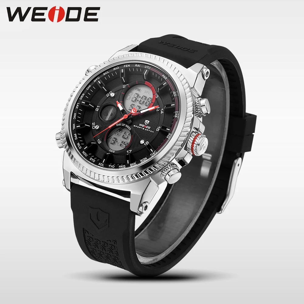 WEIDE повседневные Роскошные мужские часы спортивные цифровые автоматические