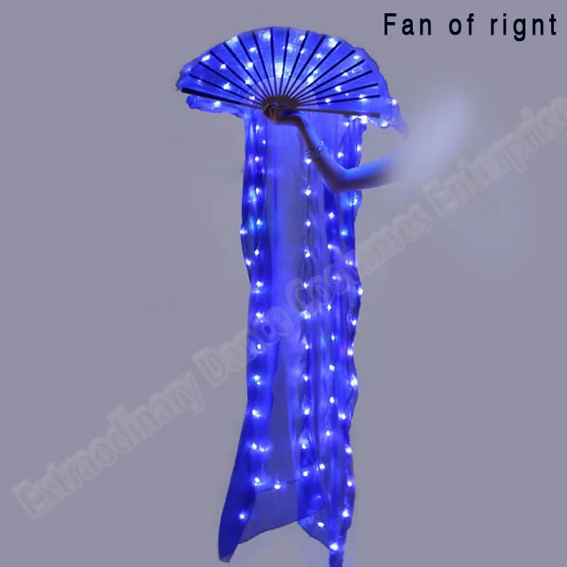 Royalblue right hand Женский светодиодный светильник для танца живота, для фанатов, для выступлений, ручной светильник, блестящий, плиссированный, праздничный, карнавальный - Цвет: Royalblue right hand