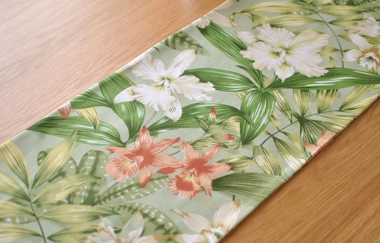 Весенне летняя настольная дорожка с принтом тропических дождевых лесов