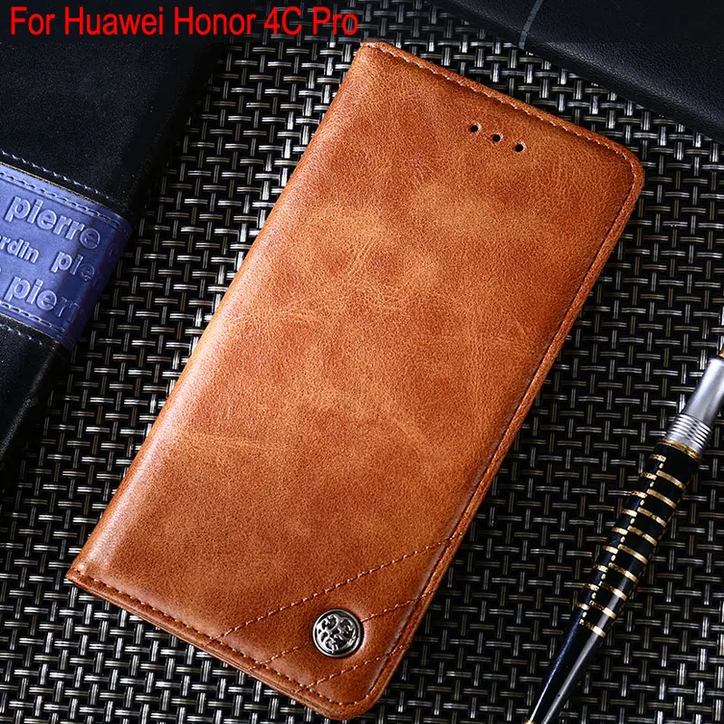 Чехол для huawei honor 4c pro Роскошный кожаный флип-чехол с подставкой и отделением карт