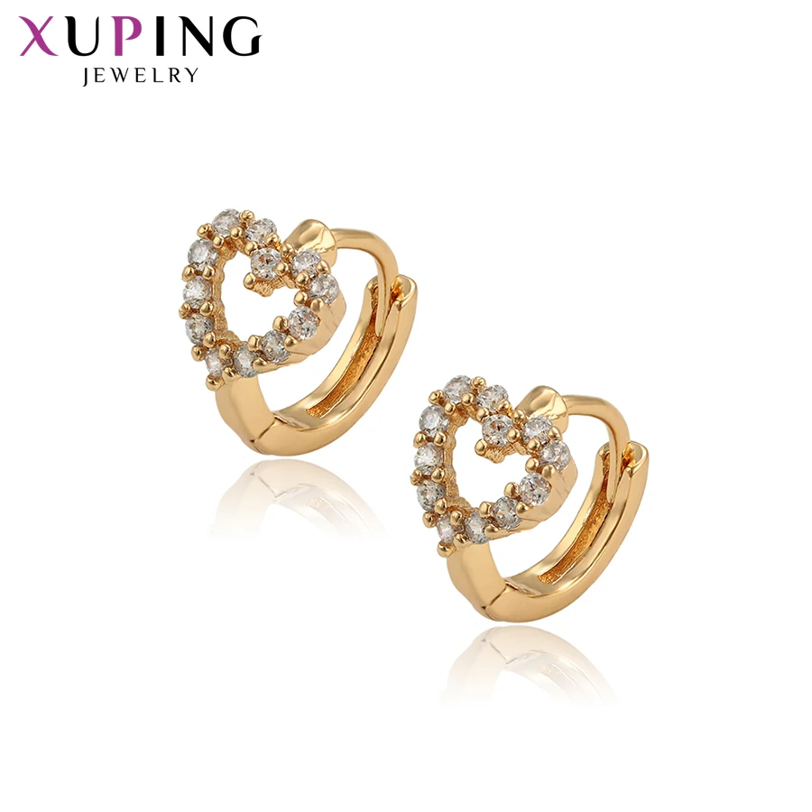 Xuping Fashion Earrings for Women Heart Shaped Hoops High Quality Jewelry Thanksgiving Gifts S112 5-96456 | Украшения и