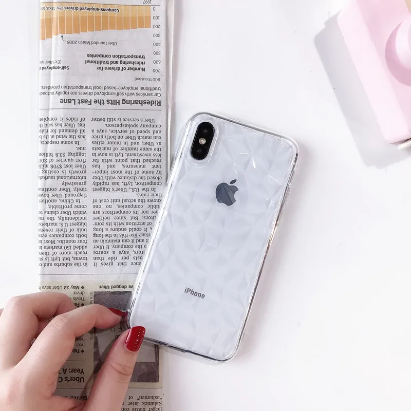 3D Алмазная текстура чехол для iPhone 6 6s 7 8 Plus X XR XS Max мягкий телефона на Роскошные