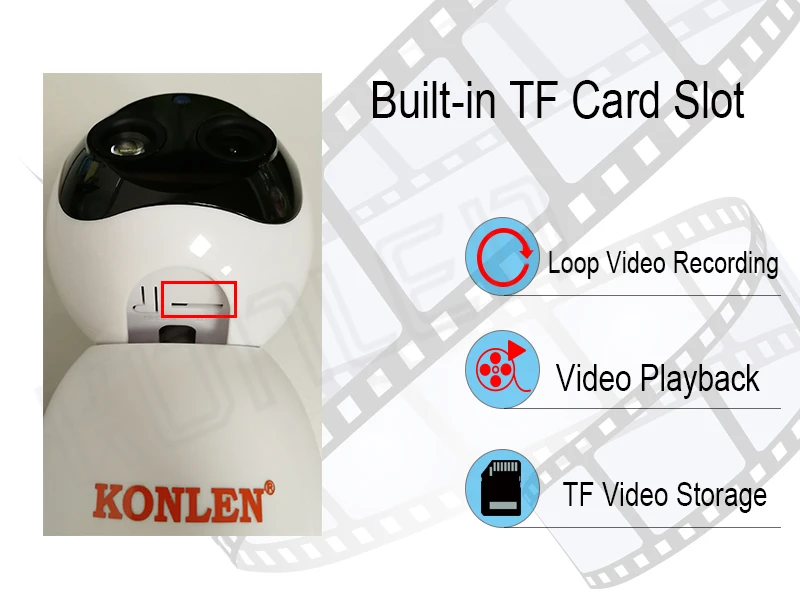 KONLEN двойной объектив ip-камера wifi Smart Auto Tracking PTZ Zoom 1080P HD беспроводной видео детский монитор для домашнего видеонаблюдения