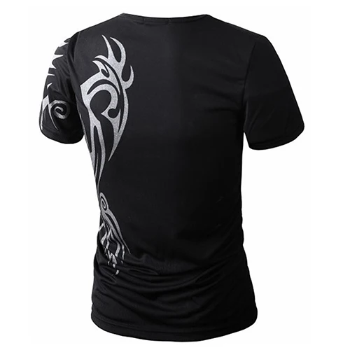 New Arrival Men Summer Fashion O-Neck Short Sleeve Tattoo Pattern Print Casual T-Shirt | Мужская одежда