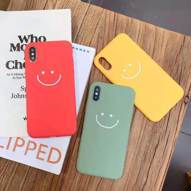 GYKZ простой мультяшный чехол с изображением смайлика для iPhone 8 XS MAX XR X 6 6s Plus