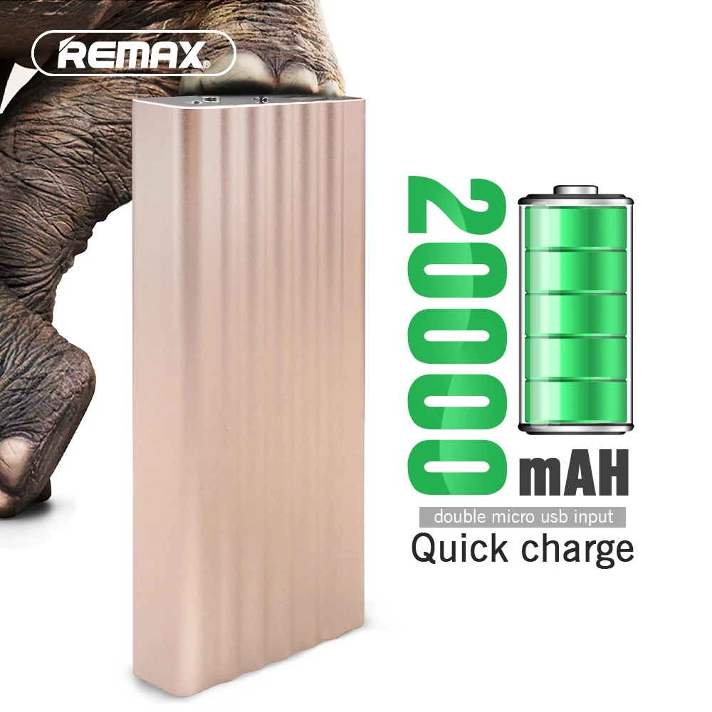 Remax беспроводной банк питания 20000 мАч двойной микро usb вход быстрозарядный