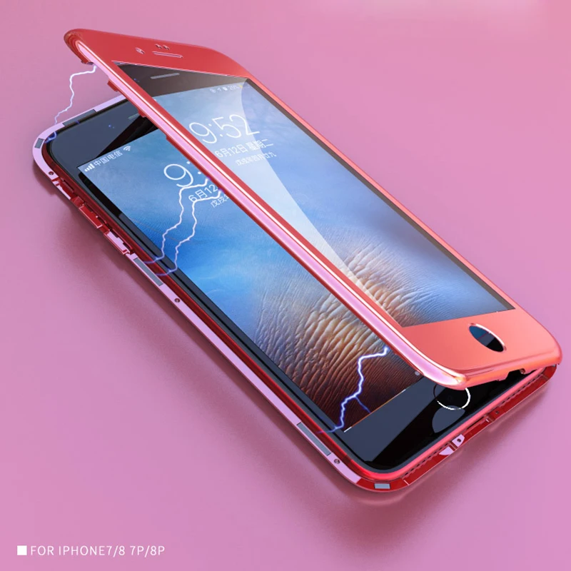 Магнитный чехол с полной защитой 360 градусов для iPhone 6 7 8 plus X Xr Xs Max магнитной