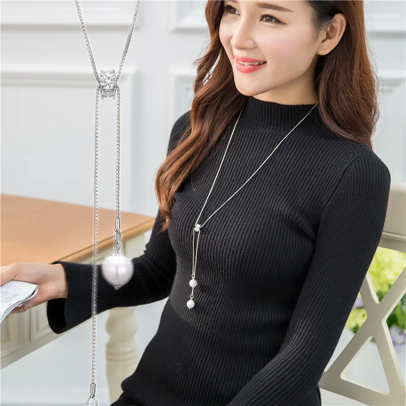 2017 новое поступление длинное ожерелье Снежинка цепочка для свитера Модная