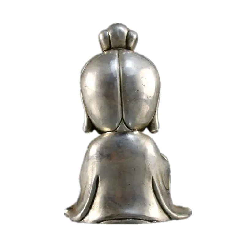 

Collection Archaize White Copper Guanyin Bodhisattva Craft Statue Figurines Craftwork Home Interior Design L3432