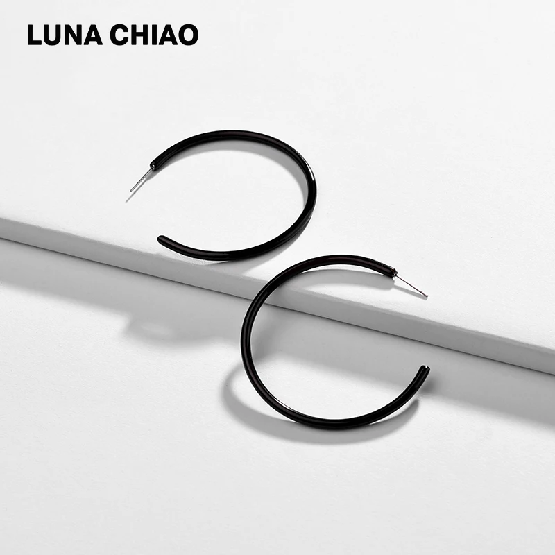 Модные серьги LUNA CHIAO прозрачные серьги-кольца из акриловой смолы для украшения