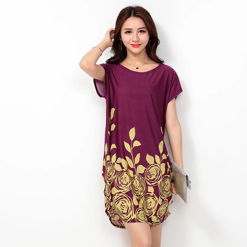 Ретро Печать Женщины Элегантный Casual Dress O образным Вырезом Цветочные Стиль Летний