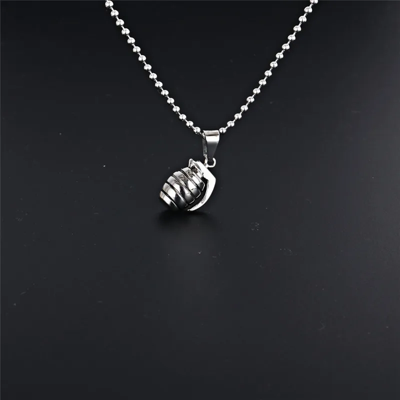 

Trendy-beads Popular Stainless Steel Hand Shape Unique Bomb Pendant Link Chain Necklace Soldiers' Gift Jewelry