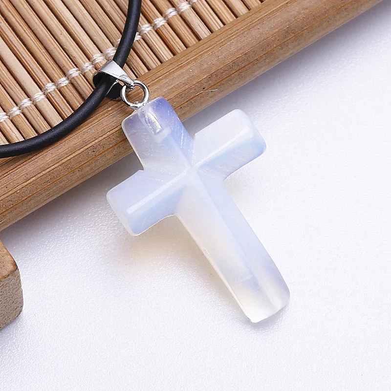 8 шт. смешанных цветов крест лэмпворк стекло кулон ожерелье Модные Ювелирные