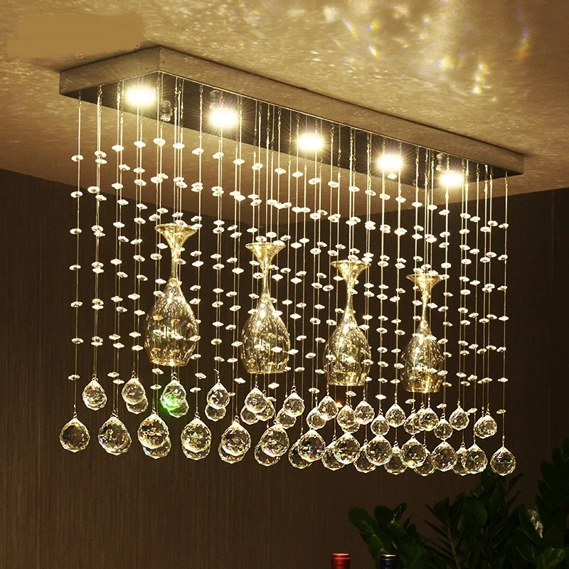 Crystal combination League restaurant Ceiling Ligh LED crystal modern minimalist dining table art lamps SJ113 | Освещение