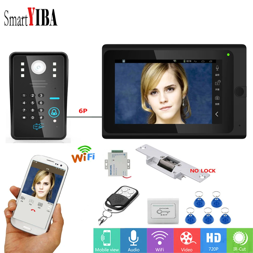 SmartYIBA 7 &quotмонитор Android IOS APP Wifi беспроводной видео телефон двери дверной звонок