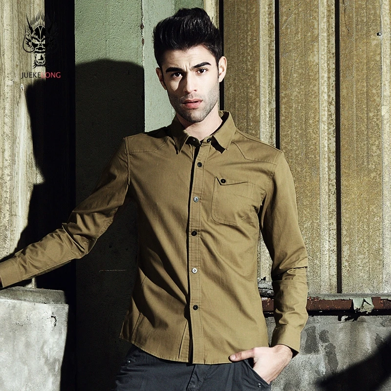 JUEKELONG New Men Shirts Business Long Sleeve Casual Turn-down Collar 100% Cotton Male Shirt Slim Fit Popular Designs | Мужская одежда