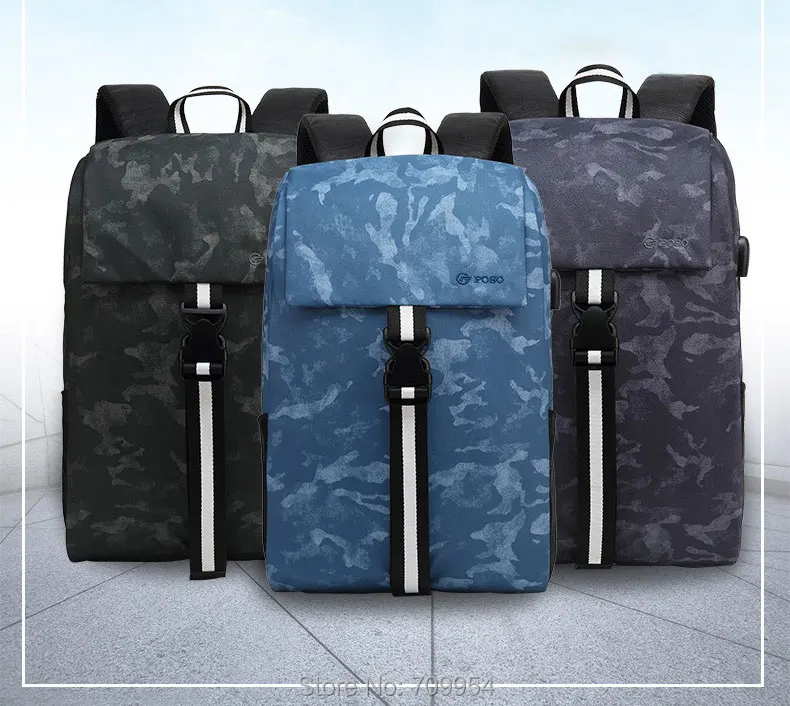 Ноутбука рюкзак для переноски PC поездки школьная сумка USB Зарядное устройство 15