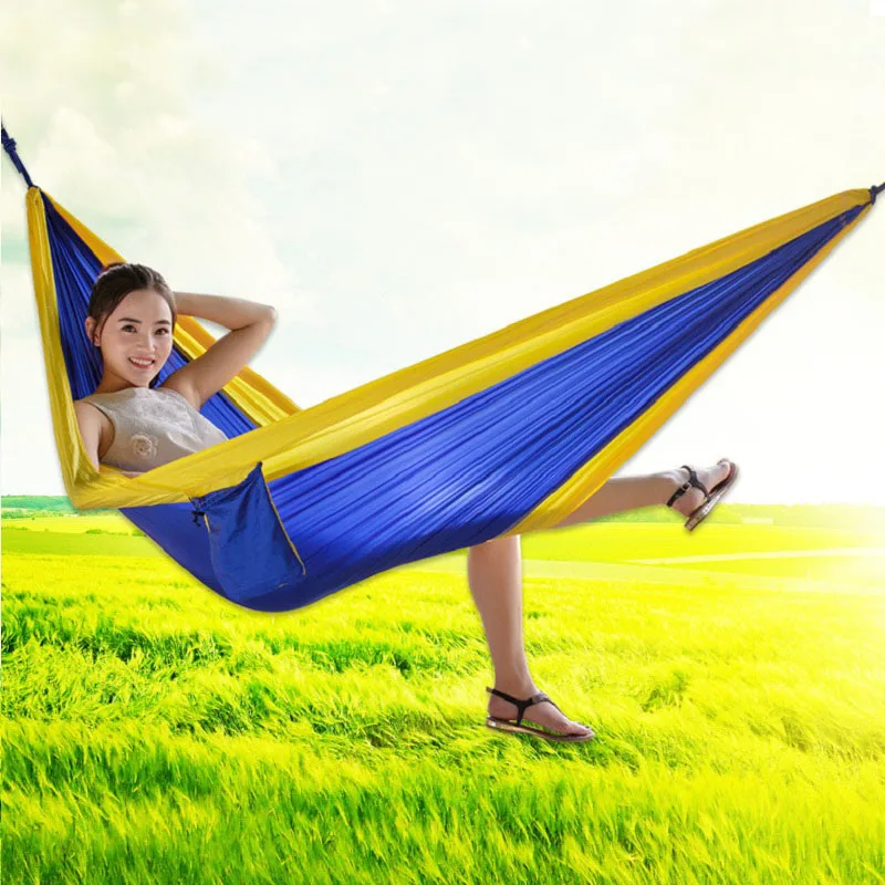 

30pcs/lot Outdoor Single Person Hammock 230*90cm Survival Parachute Travel Tourism Leisure Camping Strone Rope Hammock ZA1071