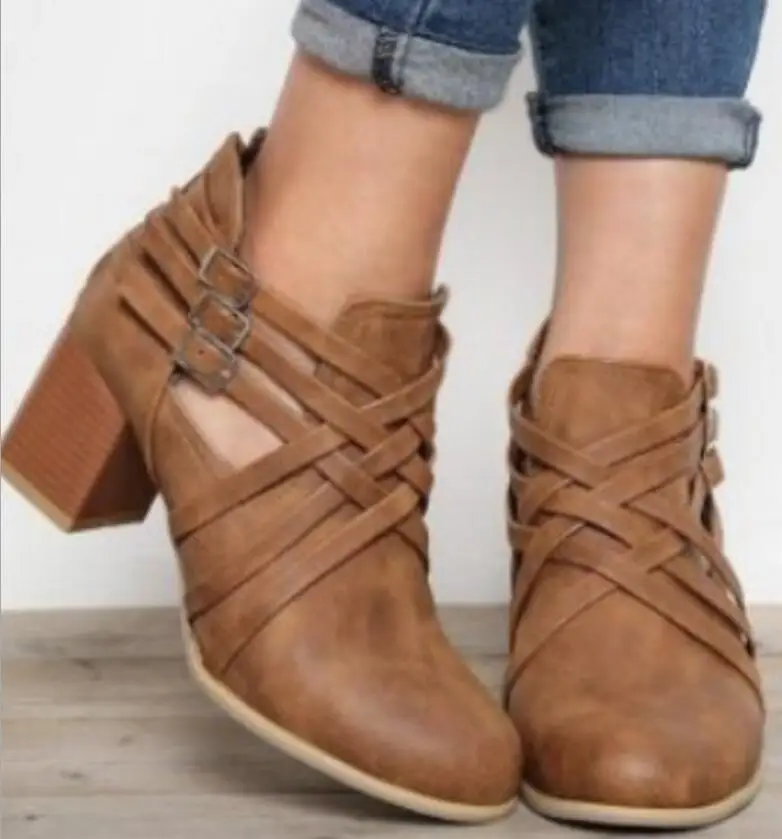 Женская офисная обувь chaussure femme женские туфли гладиаторы на не сужающемся книзу