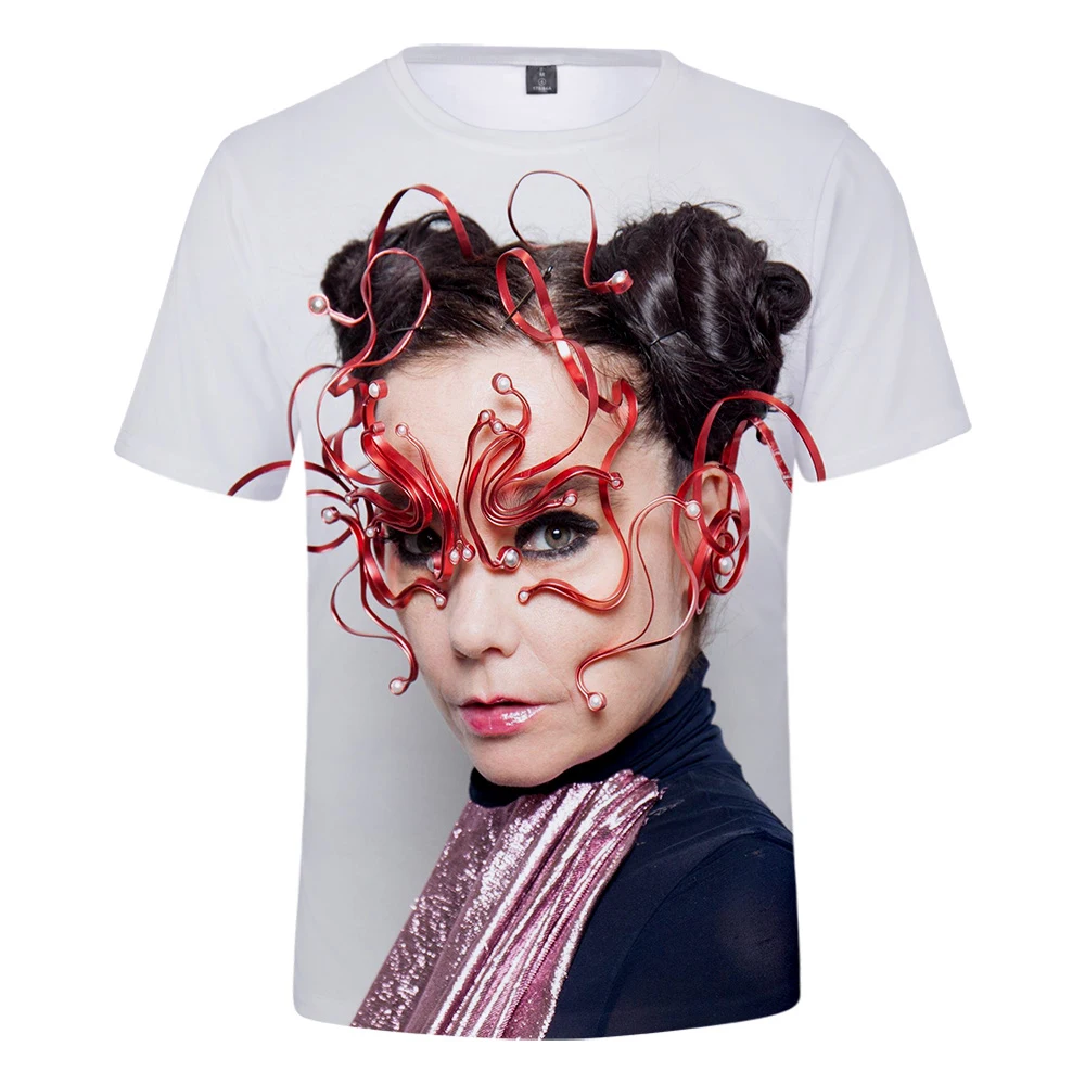 Женская футболка с круглым вырезом Aikooki свободная и принтом bjork Мужская 3D