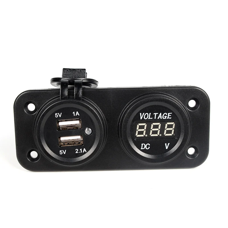 12 В 24 в автомобильный мотоцикл Адаптер зарядного устройства с двойным USB +