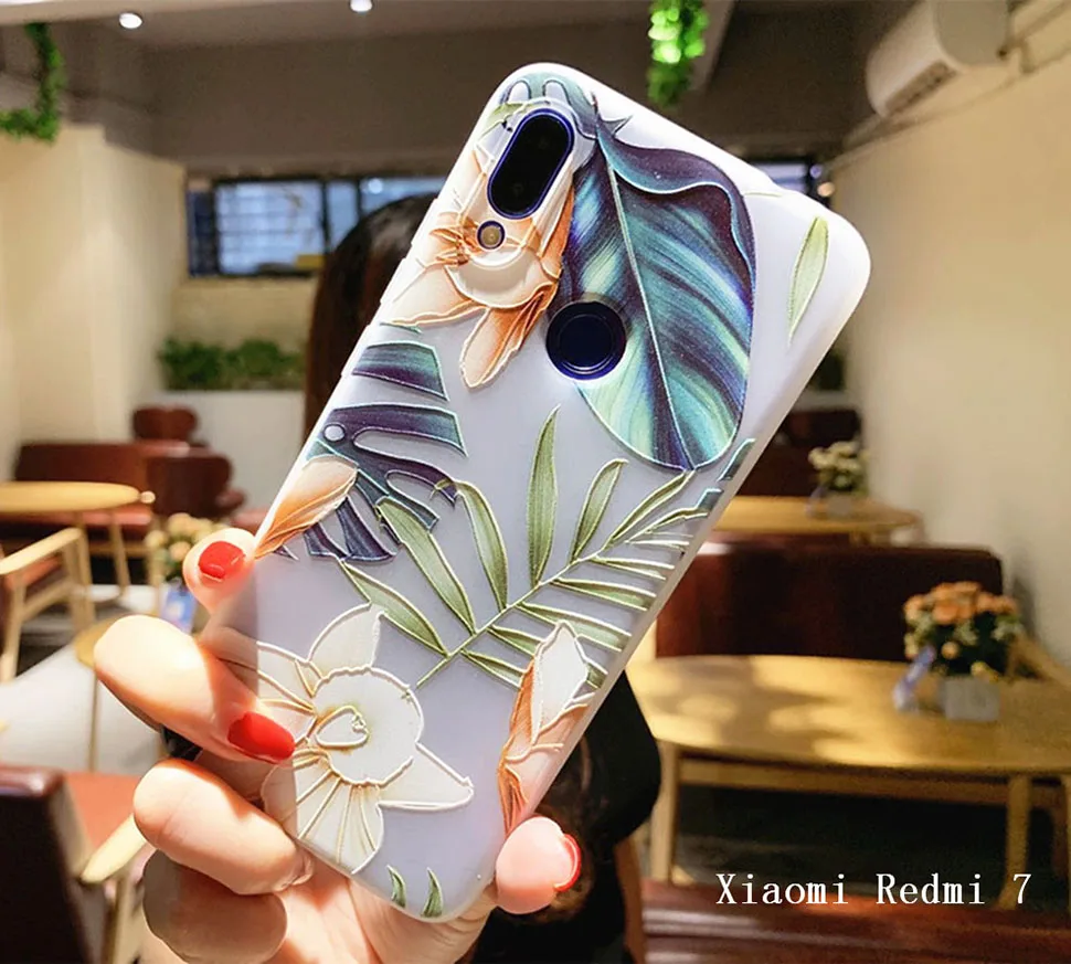 Чехол для Xiaomi Redmi 7 3D мягкий рельеф ТПУ силиконовый чехол задней панели телефона