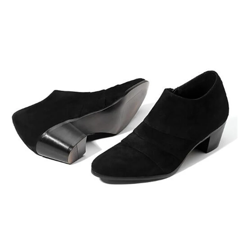 

Korean style Men Casual leather shoes Genuine leather Height Increase Pointed toe Fashion Oxfords shoes Youth popular shoes 033