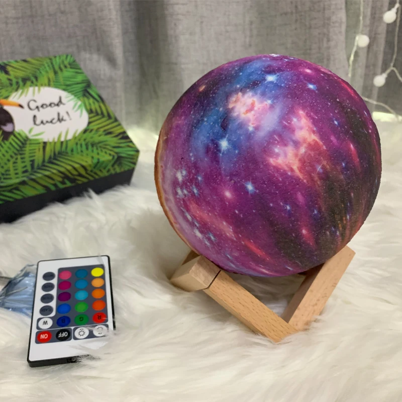 2019 Прямая поставка Новое поступление 3D принт с изображением галактики лампы