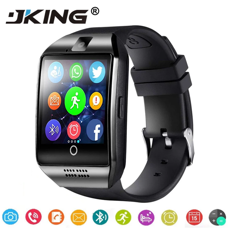 JKING Smart Watch With Camera Q18 Bluetooth Smartwatch SIM TF Card Slot Fitness Activity Tracker Sport For Android | Электроника