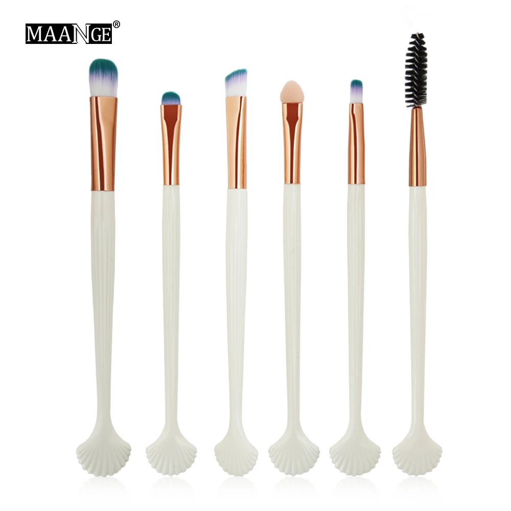 6pcs MAANGE 6/20 штук косметические кисти для макияжа век Румяна глаз Фонд теней кисти набор подводка для глаз кисти для макияжа глаз набор - Handle Color: 6pcs