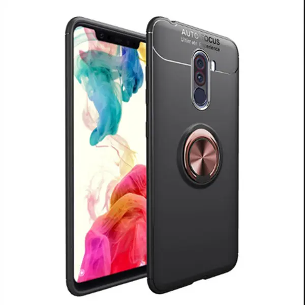 black rose Для Xiaomi Pocophone F1 автомобильный магнитный держатель для колец чехол для Pocophone F1 TPU Автофокус Невидимый палец кольцо гибридный автомобиль Hodeler - Цвет: black rose