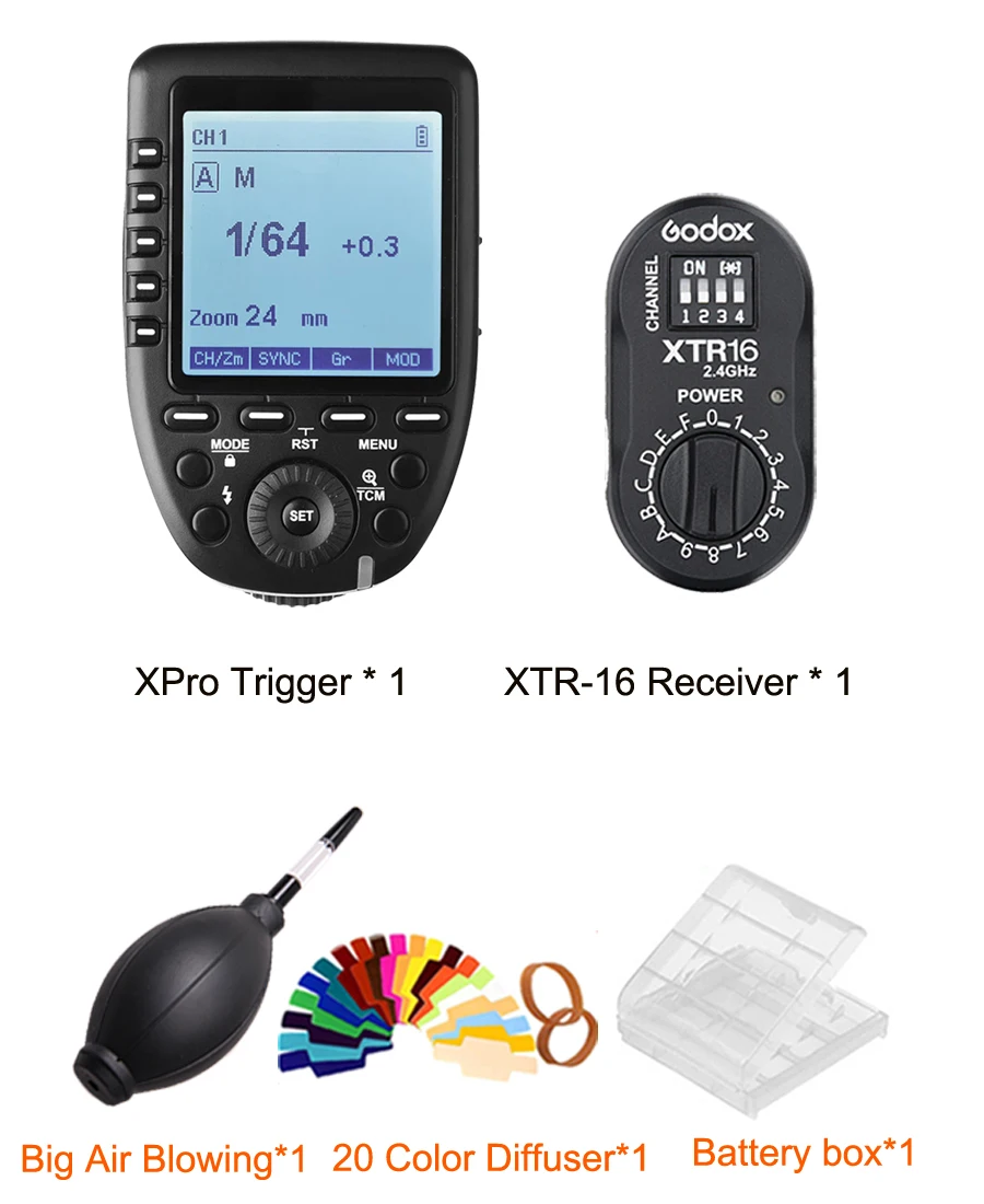 Триггер вспышки Godox Xpro C/N/S/F/O/P TTL HSS 2 4G + XTR 16 приемник для AD360 II /DE/QT/DP/QS/GS/SK/студийная