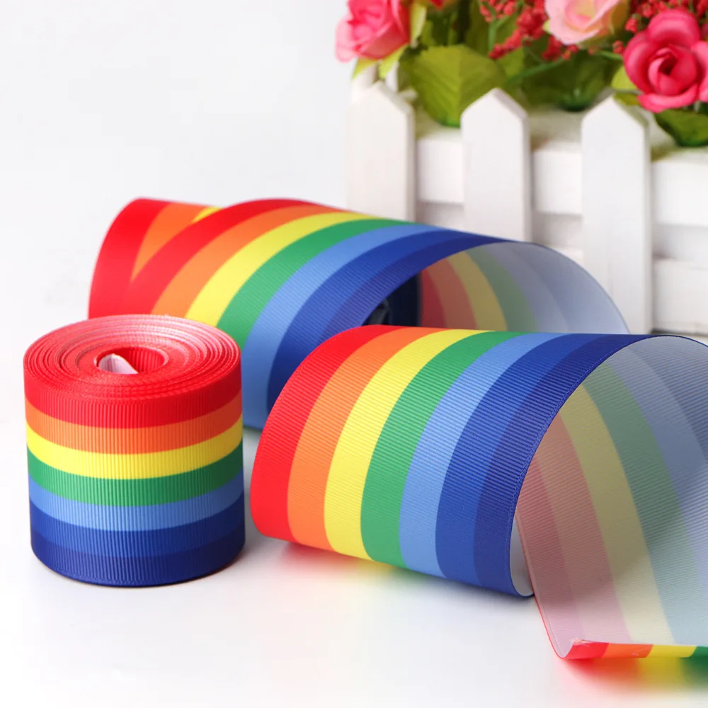 5 ярдов/партия 25 мм 38 50 75 ширина радужные смешанные цвета ленты Grosgrain Свадебная