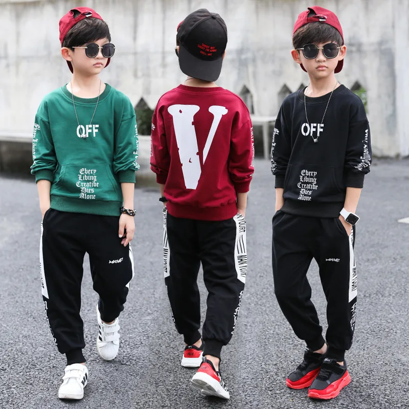 2018 Spring Autumn Children Wear Long Sleeved Sweater Sport Pants Two Sets For Boy | Детская одежда и обувь